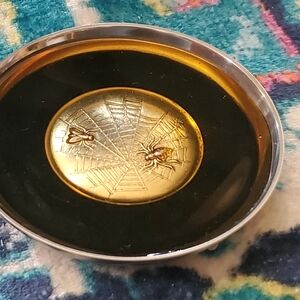 Silver and Black Spider Web Trinket Dish